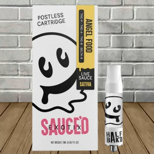 HALF BAK'D SAUCED EXOTIX THC-P/A/B/D9 2GM CARTRIDGE - ANGEL FOOD