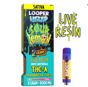 LOOPER LIFTED SERIES THCA/11HYDRO/PO 2GM CARTRIDGE - SOUR LEMON