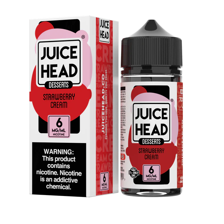 JUICE HEAD E-LIQUID 100ML DESSERTAS STRAWBERRY CREAM - 6MG