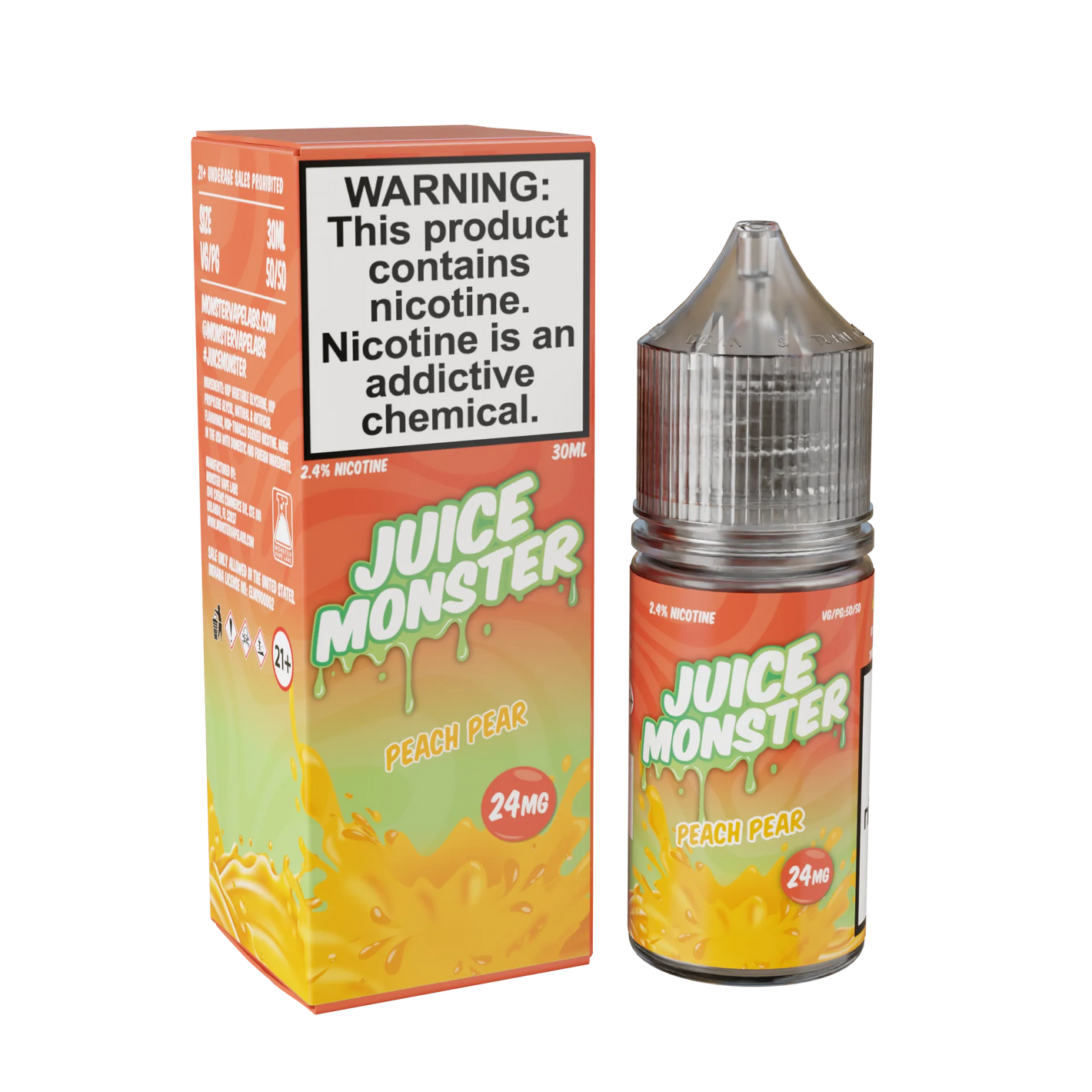 THE JUICE MONSTER NIC SALT E-LIQUID TFN 30ML PEACH PEAR