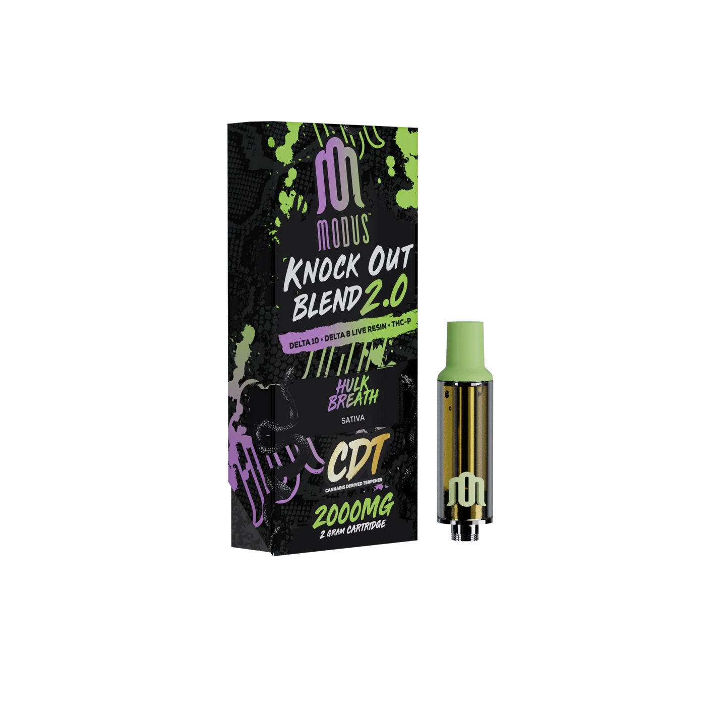 MODUS KNOCK OUT 2.0 THCP/D10/D8LR 2GM CARTRIDGE - HULK BREATH