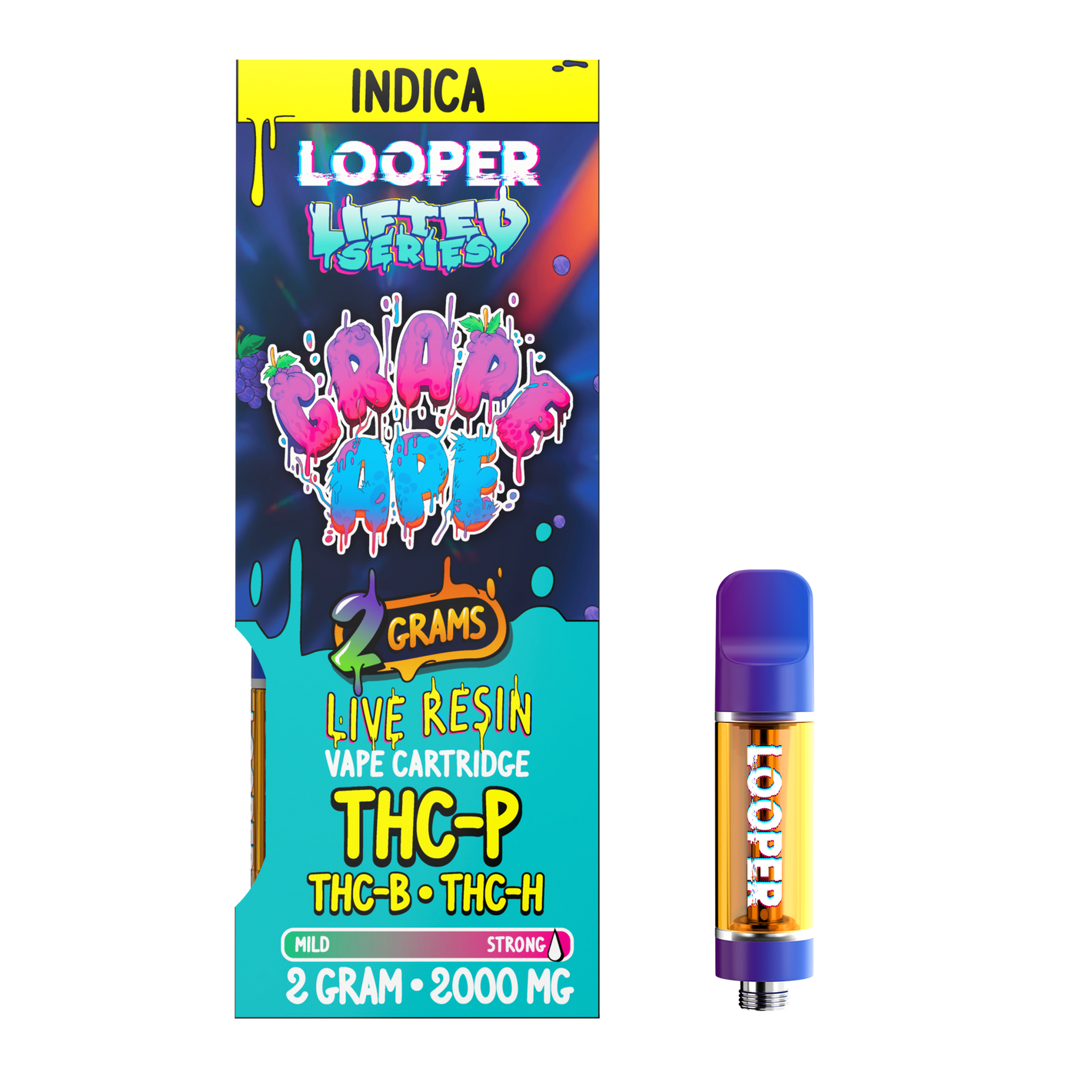LOOPER LIFTED SERIES THCP/B/H 2GM DISPOSABLE - GRAPE APE