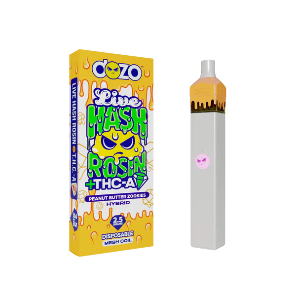 DOZO THC-A/HASH ROSIN 2.5GM DISPOSABLE - PEANUT BUTTER ZOOKIES