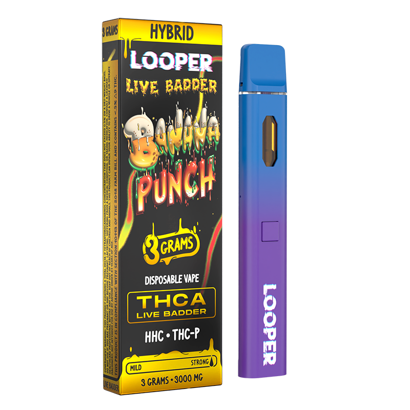 LOOPER LIVE BADDER THCA/HHCP/THCP 3GM DISPOSABLE - BANANA PUNCH