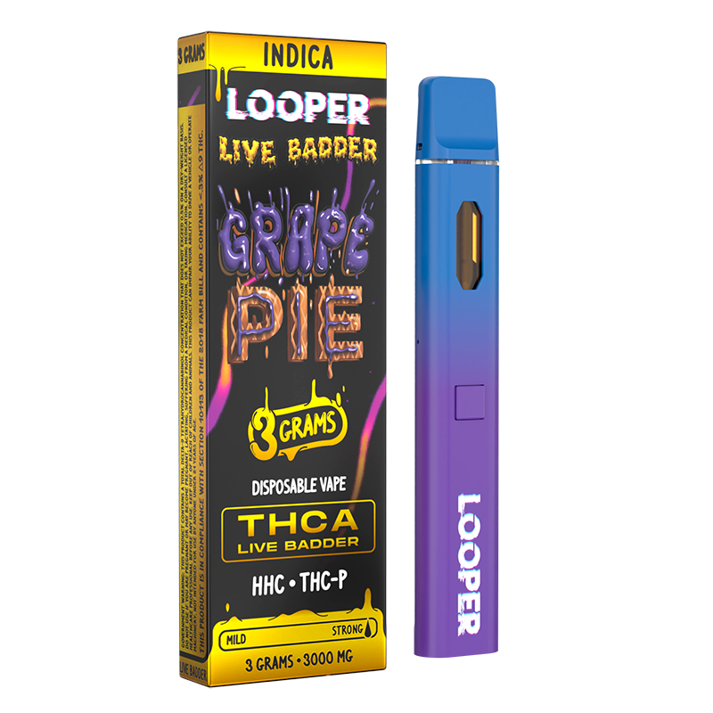 LOOPER LIVE BADDER THCA/HHCP/THCP 3GM DISPOSABLE - GRAPE PIE