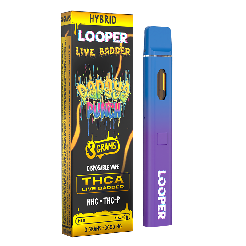 LOOPER LIVE BADDER THCA/HHCP/THCP 3GM DISPOSABLE - PAPAYA PUNCH