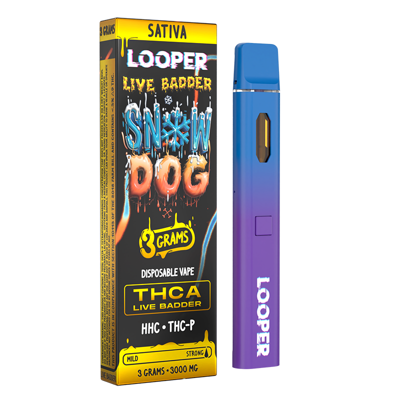 LOOPER LIVE BADDER THCA/HHCP/THCP 3GM DISPOSABLE - SNOW DOG