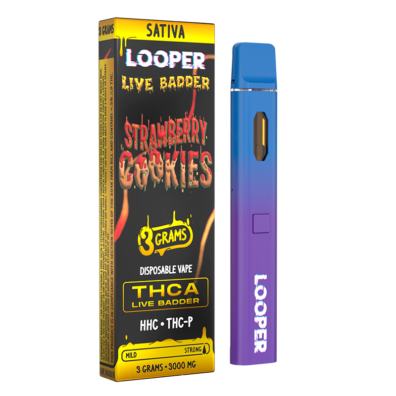 LOOPER LIVE BADDER THCA/HHCP/THCP 3GM DISPOSABLE - STRAWBERRY COOKIES