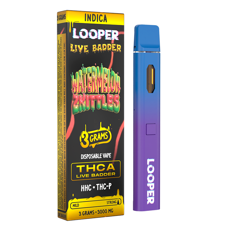 LOOPER LIVE BADDER THCA/HHCP/THCP 3GM DISPOSABLE - WATERMELON ZKITTLES