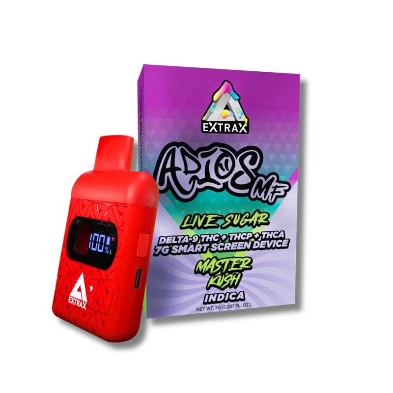 EXTRAX ADIOS MF LIVE SUGAR D9+THC+THCP+THCA 7G DISPOSABLE - MASTER KUSH