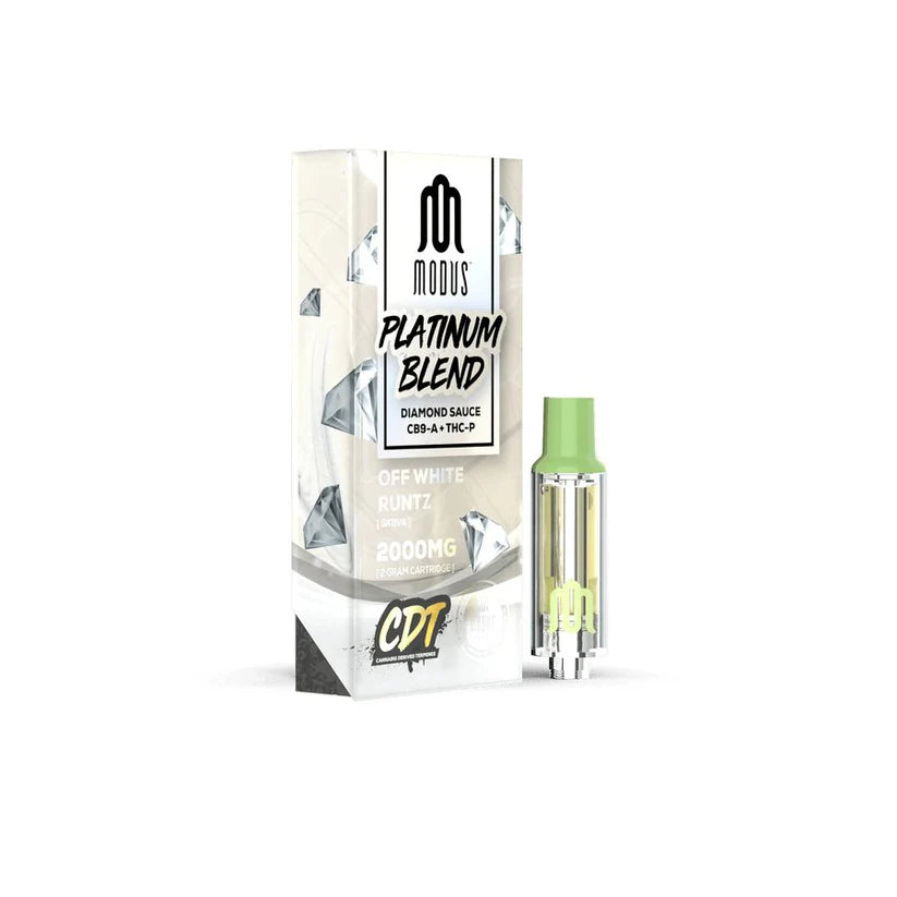 MODUS PLATINUM BLEND CB9-A /THC-P 2GM CARTRIGES-OFF WHITE RUNTZ
