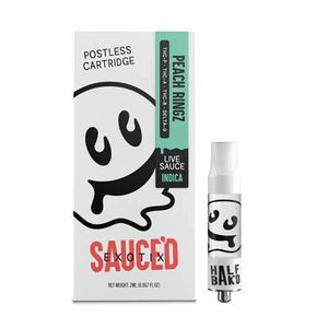 HALF BAK'D SAUCED EXOTIX THC-P 4GM DISPOSABLE - PEACH RINGZ