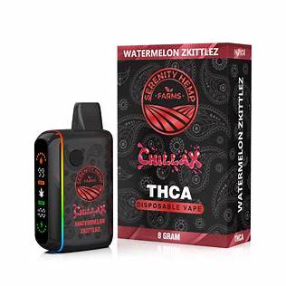 SERENITY HEMP FARMS CHILLAX THC-A 8GM DISPOSABLE VAPE - WATERMELON ZKITTLEZ