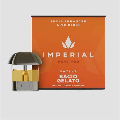 IMPERIAL THC-P LIVE RESIN 1GM DISPOSABLE VAPE POD- BACIO GELATO