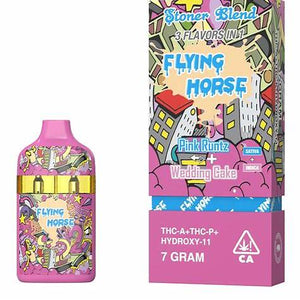 FLYING HORSE STONER BLEND THC9/P/HYD11 7GM DISPOSABLE - PINK RUNTZ/WEDDING CAKE