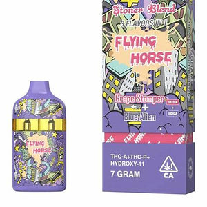 FLYING HORSE STONER BLEND THC9/P/HYD11 7GM DISPOSABLE - GRAPE STOMPER/BLUE ALIEN