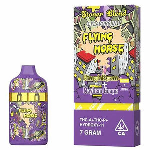 FLYING HORSE STONER BLEND THC9/P/HYD11 7GM DISPOSABLE - PINEAPPLE EXPRESS/MAYHEM GRAPE