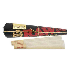 RAW BLACK CLASSIC CONE 1 1/4 SIZE 6PK 32CT/BOX