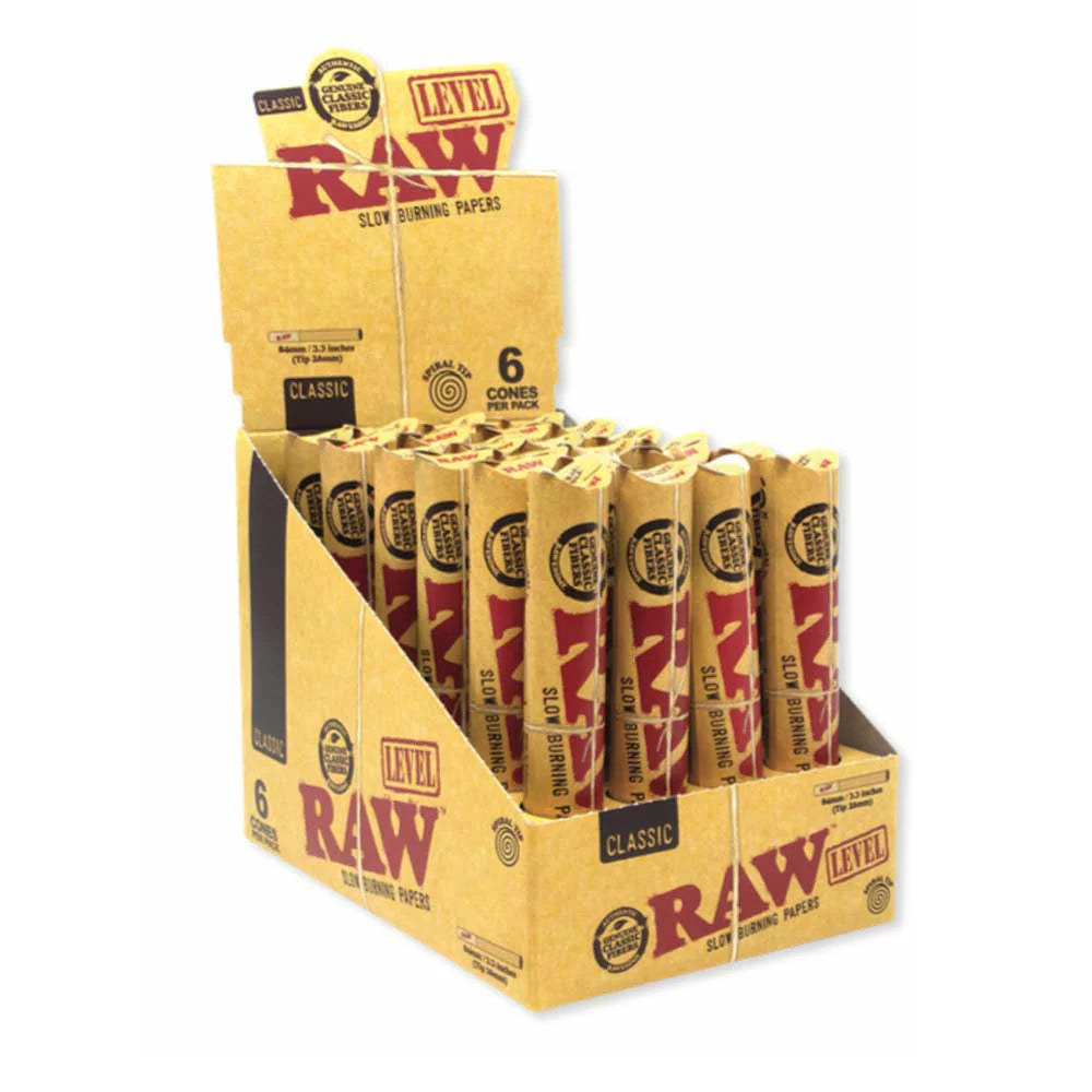 RAW CONES LEVEL CLASSIC CONE 6PK 24CT/BOX