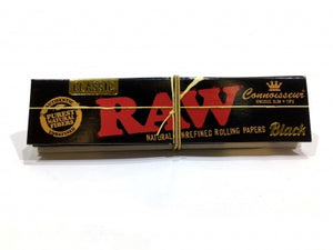 RAW CONNOISSEUR CLASSIC BLACK KING SIZE SLIM+TIPS 24CT/BOX