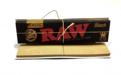 RAW CONNOISSEUR CLASSIC BLACK KING SIZE SLIM+TIPS 24CT/BOX