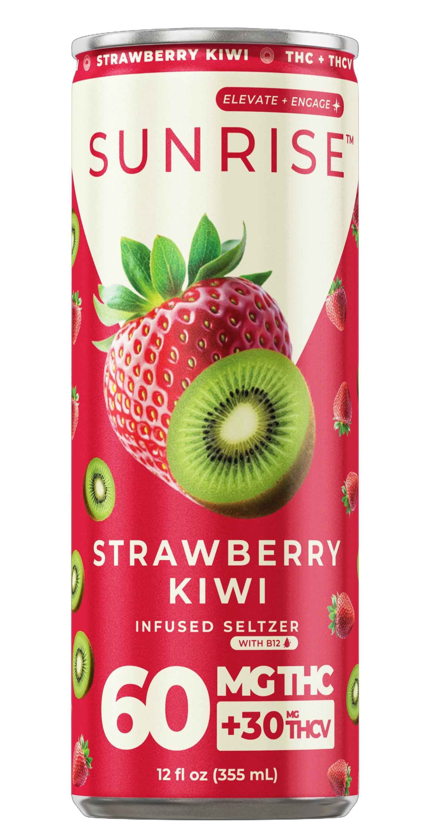 SUNRISE INFUSED SELTZER 60MG THCA + 30MG THCV CAN - STRAWBERRY KIWI
