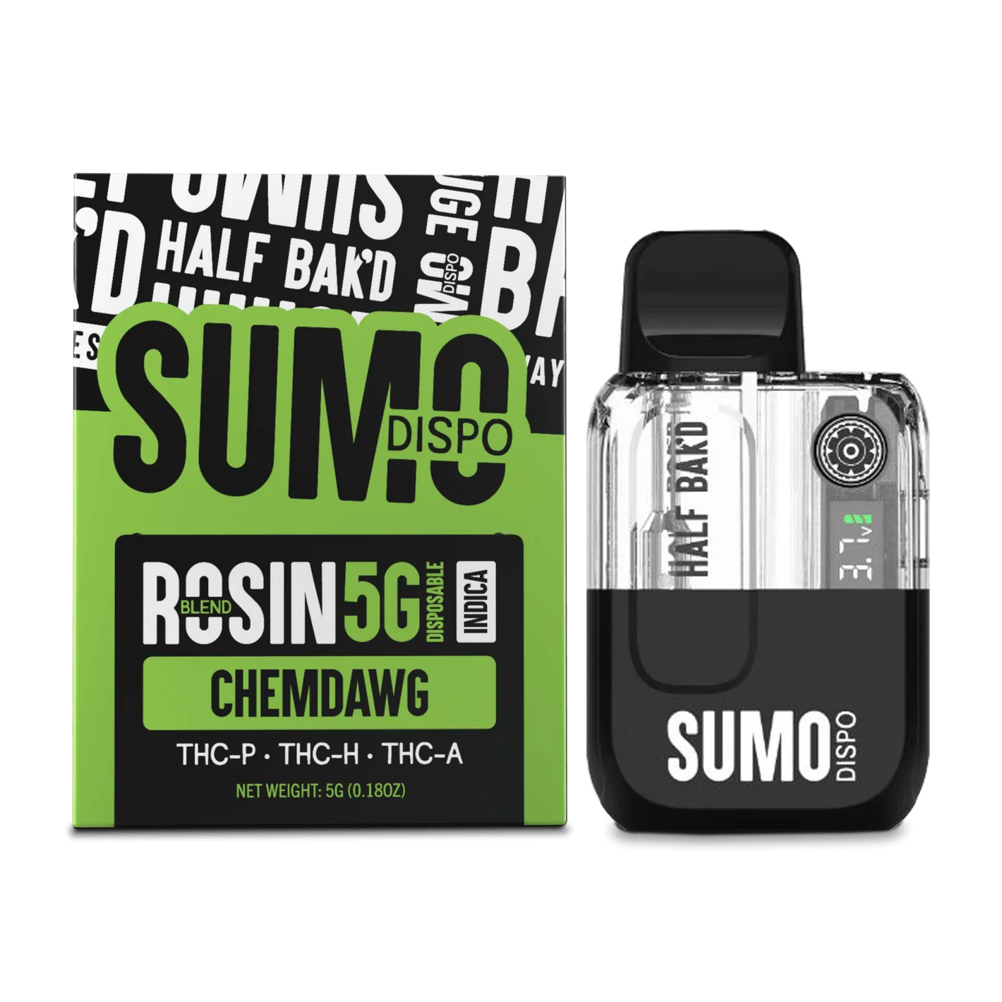 HALF BAK'D SUMO ROSIN THCP/THC/A 5GM DISPOSABLE - CHEMDAWG