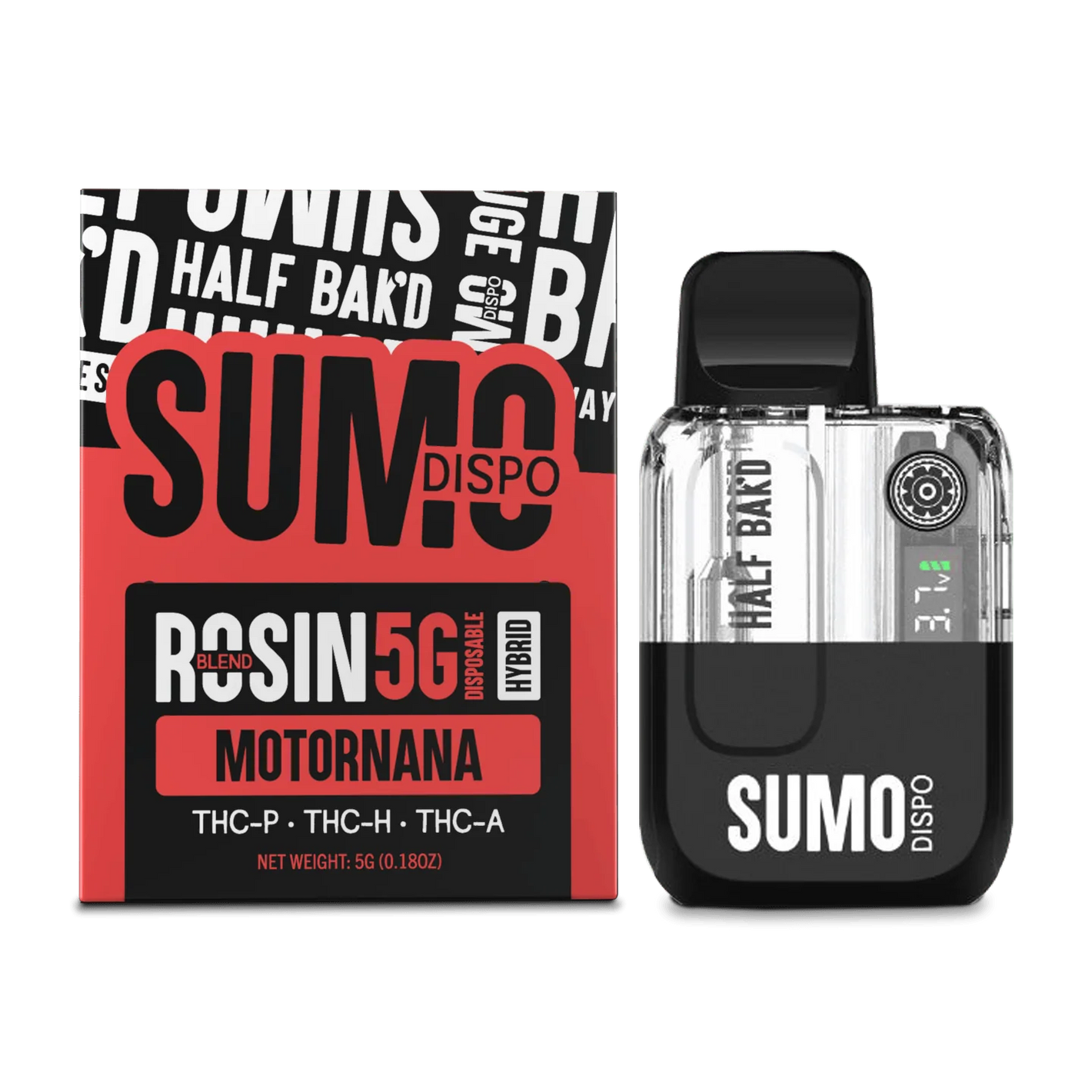 HALF BAK'D SUMO ROSIN THCP/THC/A 5GM DISPOSABLE - MOTORNANA