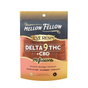 MELLOW FELLOW LIVE RESIN D9/CBD 400MG GUMMIES 20CT/PK