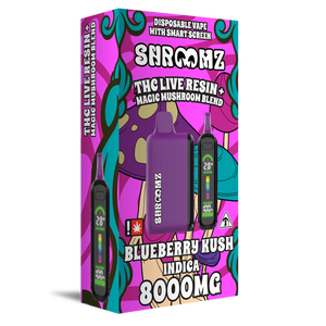SHROOMZ THC LIVE RESIN+MAGIC MUSHROOM 8GM DISPOSABLE -BLUEBERRY KUSH