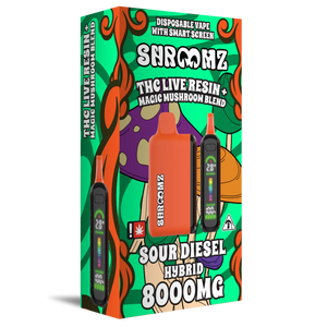 SHROOMZ THC LIVE RESIN+MAGIC MUSHROOM 8GM DISPOSABLE -SOUR DIESEL