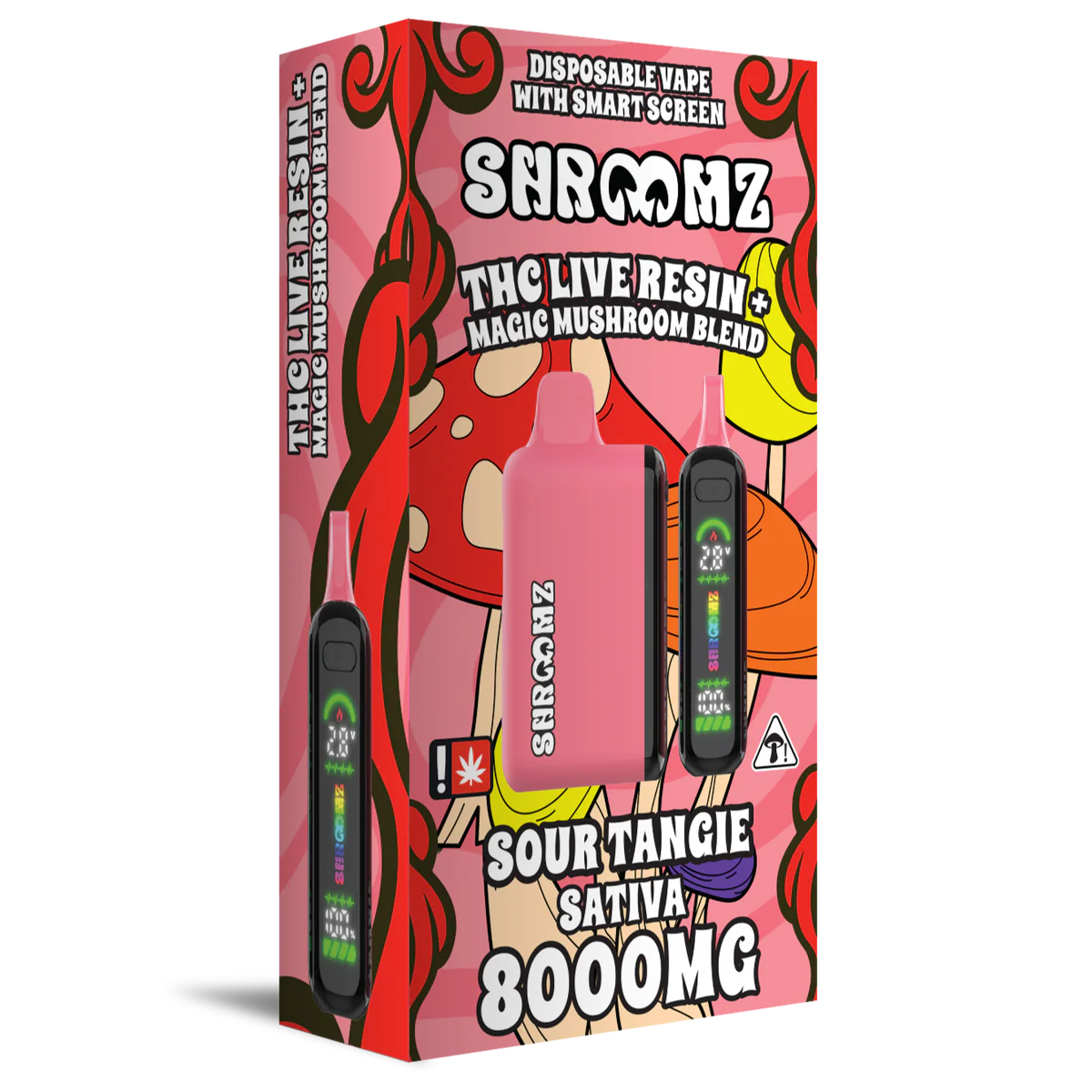 SHROOMZ THC LIVE RESIN+MAGIC MUSHROOM 8GM DISPOSABLE -SOUR TANGIE