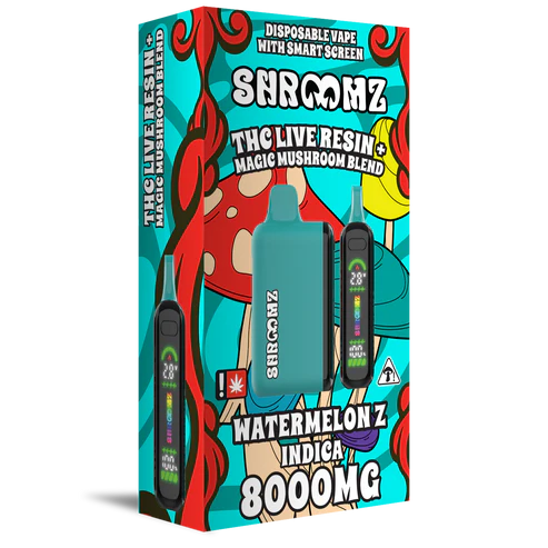 SHROOMZ THC LIVE RESIN+MAGIC MUSHROOM 8GM DISPOSABLE -WATERMELON Z