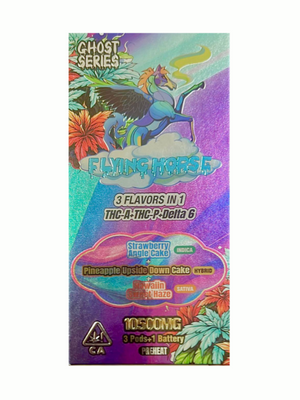 FLYING HORSE GHOST THCA/P/D6 10500MG DISPOSABLE - STRAWBERRY ANGLE/PINEAPPLE/HAWAIIAN