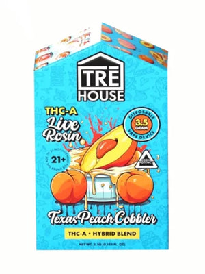 TRE HOUSE THC-A LIVE RESIN 3.5GM DISPOSABLE - TEXAS PEACH COBBLER