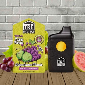 TRE HOUSE THC-A LIVE RESIN 3.5GM DISPOSABLE - GRAPE GUAVA PUNCH