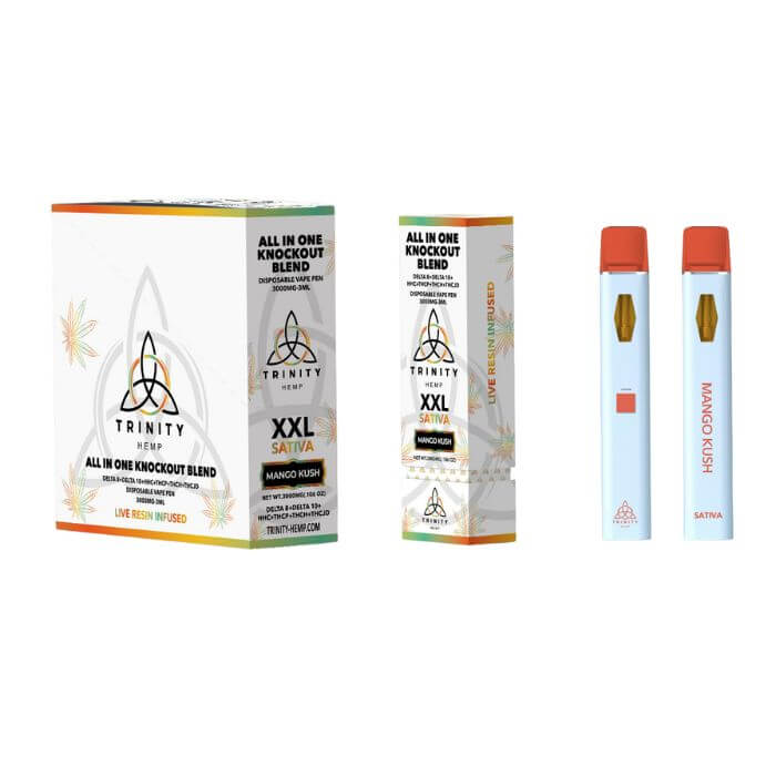 TRINITY ALL IN ONE D8/D10/HHCP/THCH/JD 3000MG DISPOSABLE - MANGO KUSH