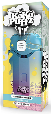 URB KOKO THCA/P/D8 3GM DISPOSABLE - UNICORN PISS