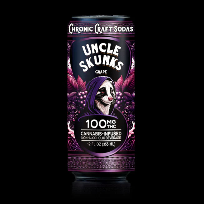 UNCLE SKUNKS THC INFUSED SODA 100MG CAN - GRAPE