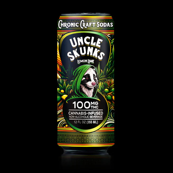 UNCLE SKUNKS THC INFUSED SODA 100MG CAN - LEMON LIME