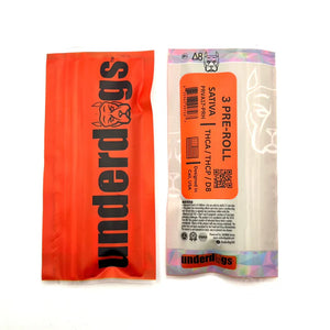UNDERDOGS THCA/P/D8 3CT PRE-ROLL - ASSORTED FLAVORS