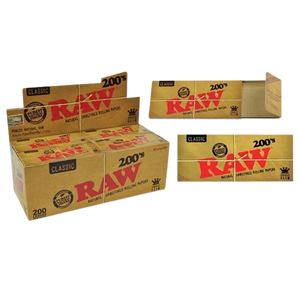 RAW CLASSIC PAPERS KING SIZE SLIM 200'S - 200PK 40CT/BOX