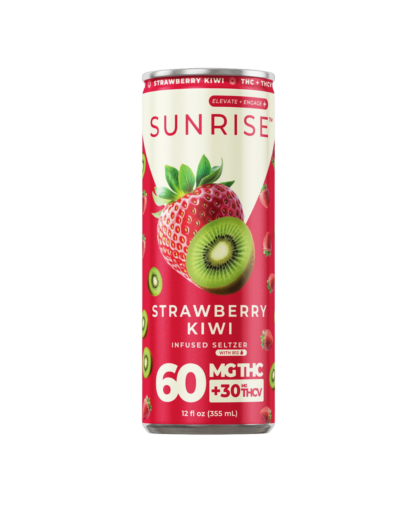 SUNRISE INFUSED SELTZER 60MG THCA + 30MG THCV CAN - STRAWBERRY KIWI