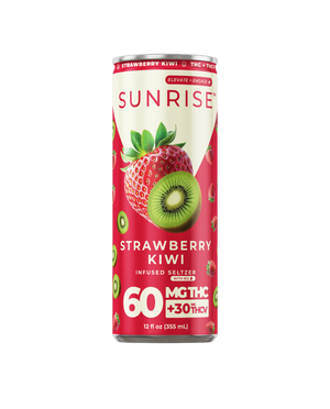 SUNRISE INFUSED SELTZER 60MG THCA + 30MG THCV CAN - STRAWBERRY KIWI
