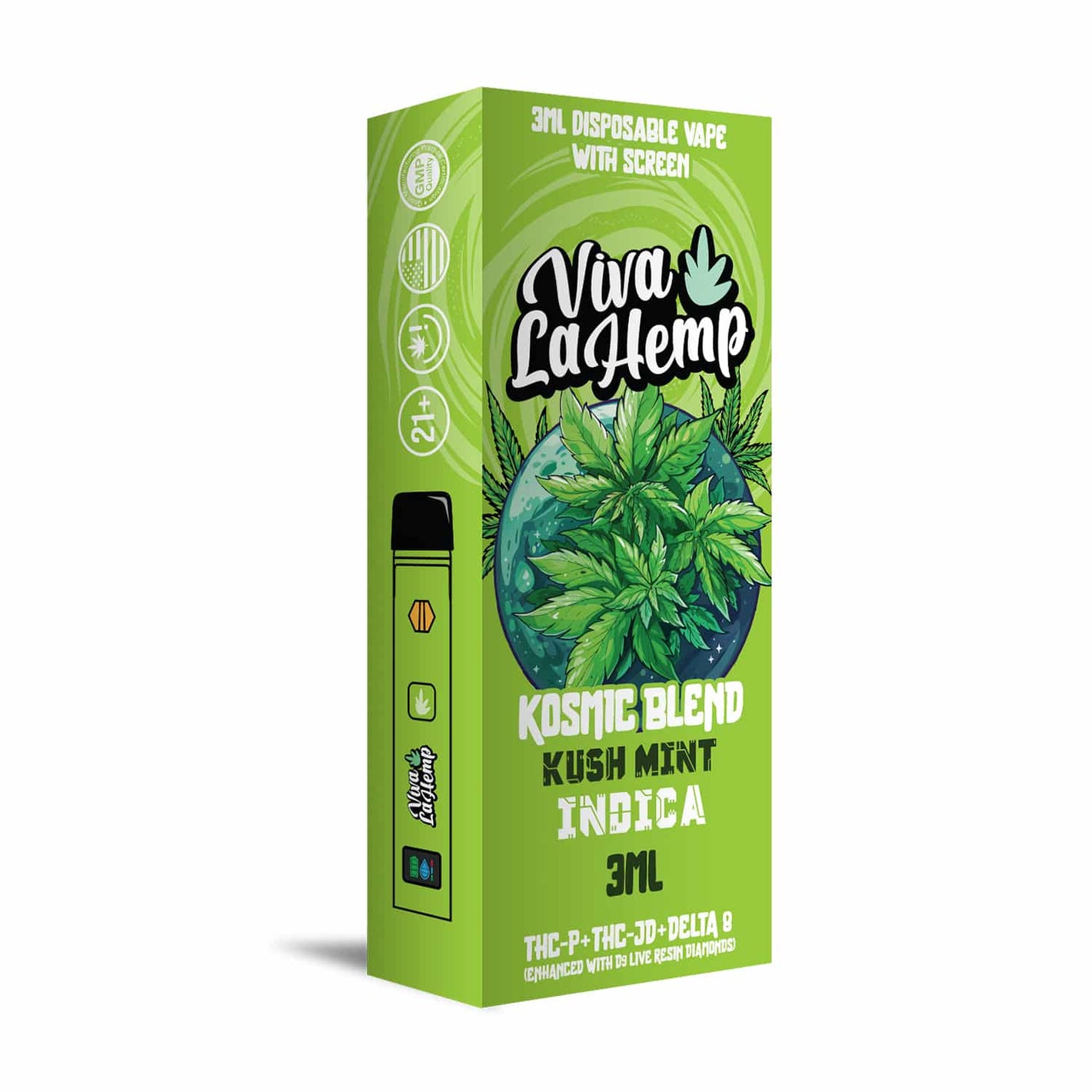 VIVA LA HEMP KOSMIC BLEND THC-P/THC-JD-D8 3000MG DISPOSABLE-KUSH MINT