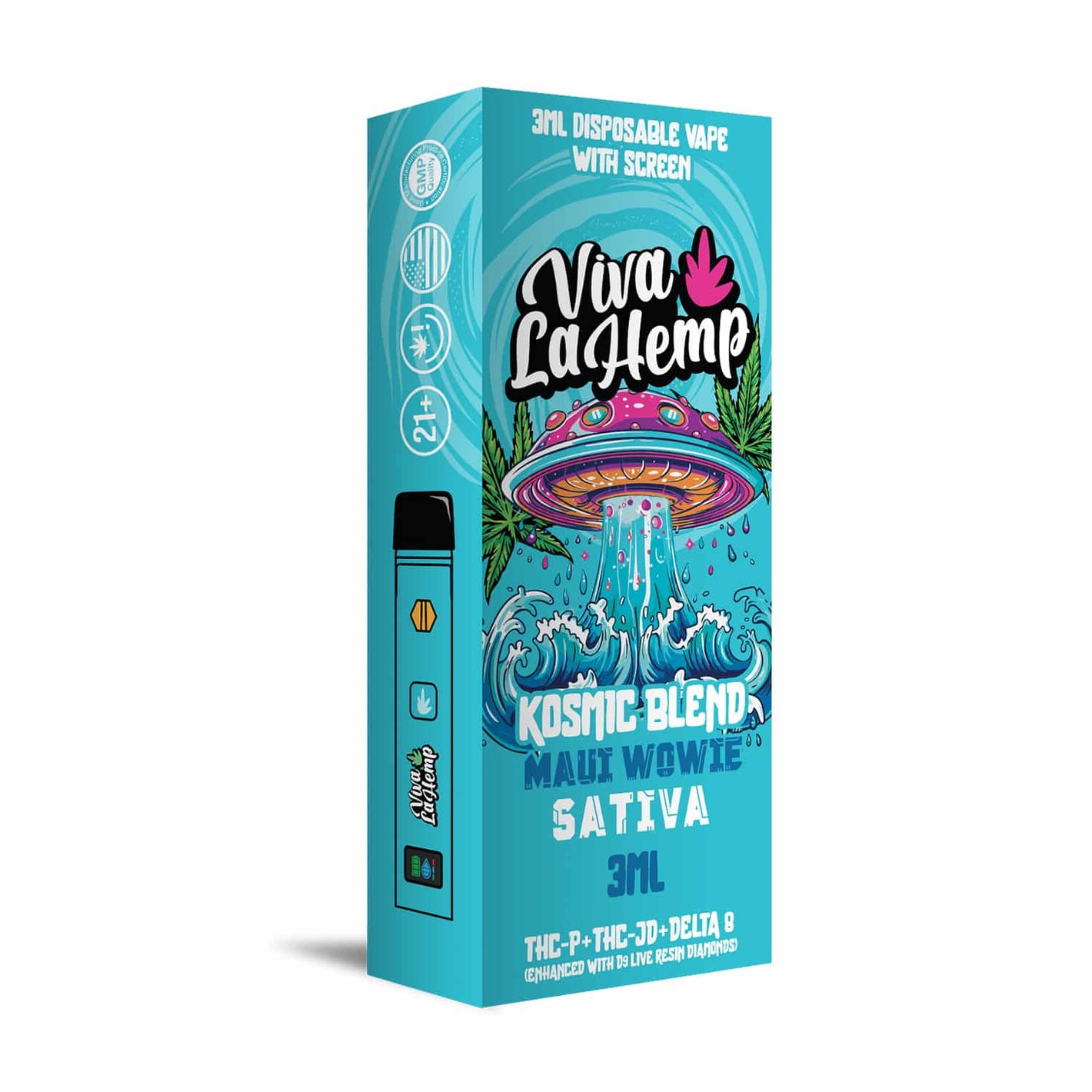 VIVA LA HEMP KOSMIC BLEND THC-P/THC-JD-D8 3000MG DISPOSABLE-MAUI WOWIE