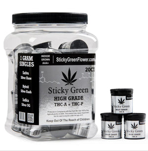 STICKY GREEN HIGH GRADE 1GM FLOWER 20CT/JAR