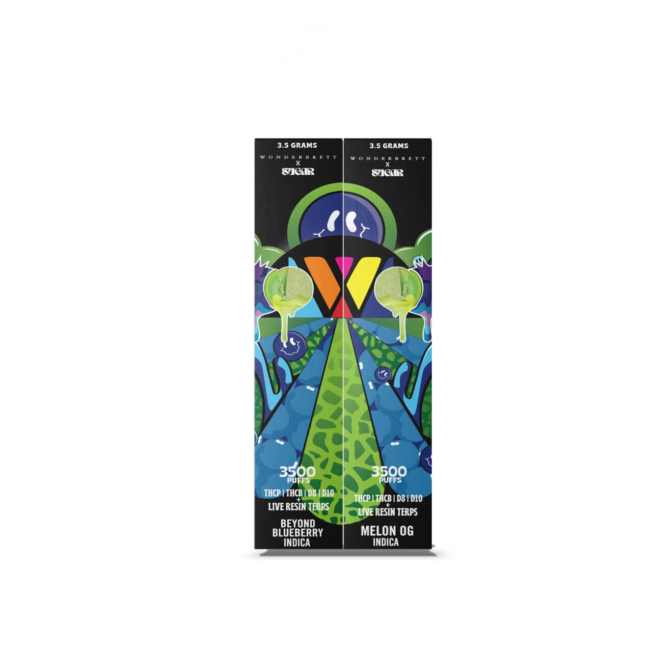 WONDERBRETT X SUGAR THCP/B/D8/D10 3.5GM DISPOSABLE /PC - BEYOND BLUEBERRY & MELON OG