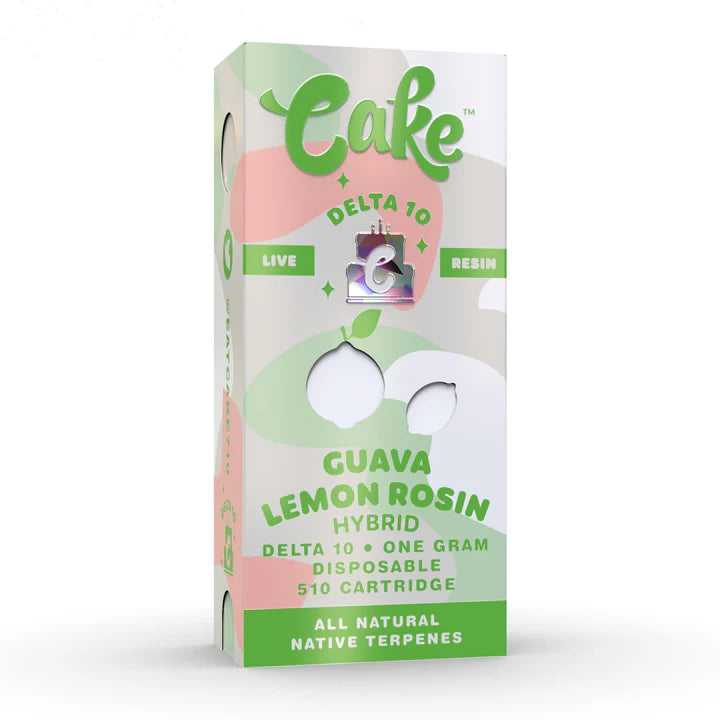 CAKE DELTA 10 LIVE RESIN 510 CARTRIDGE 1GM - GUAVA LEMON ROSIN