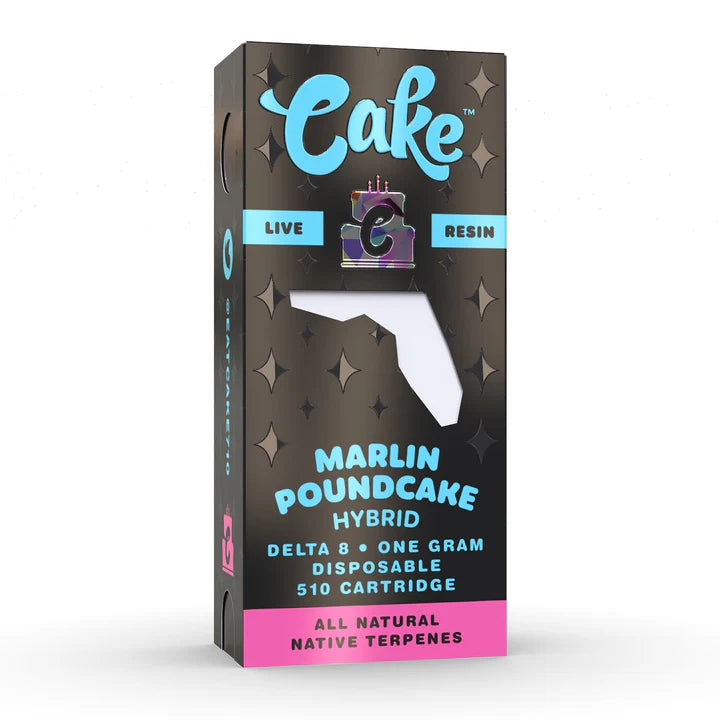 CAKE DELTA 8 LIVE RESIN CARTRIDGE 1GM - MARLIN POUNDCAKE
